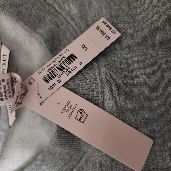 Victoria's Secret Gray Crew Neck Sweater with Cinched Waist and Long Sleeves - Picture 4 of 7